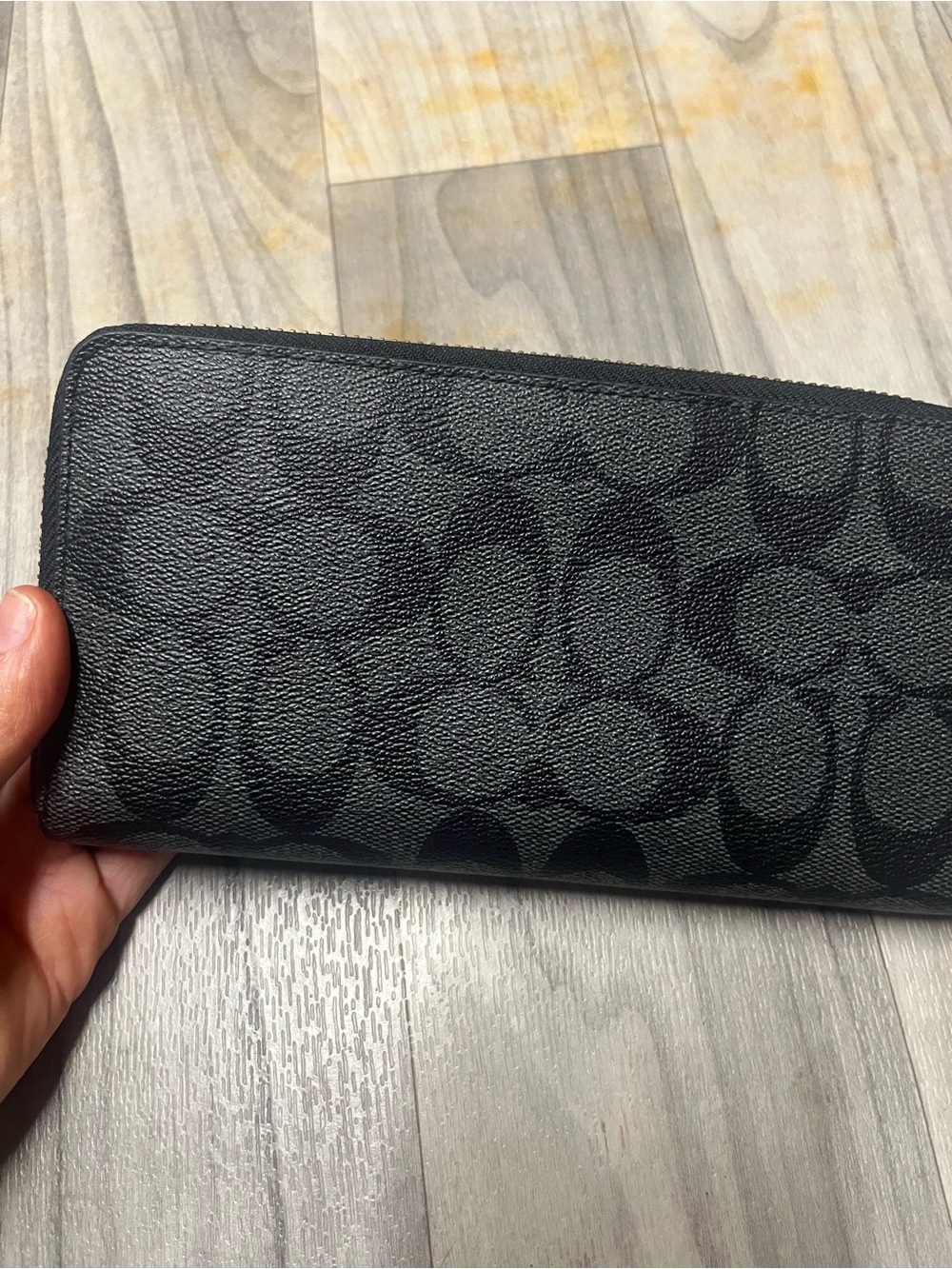 Coach Black Signature Zip Wallet